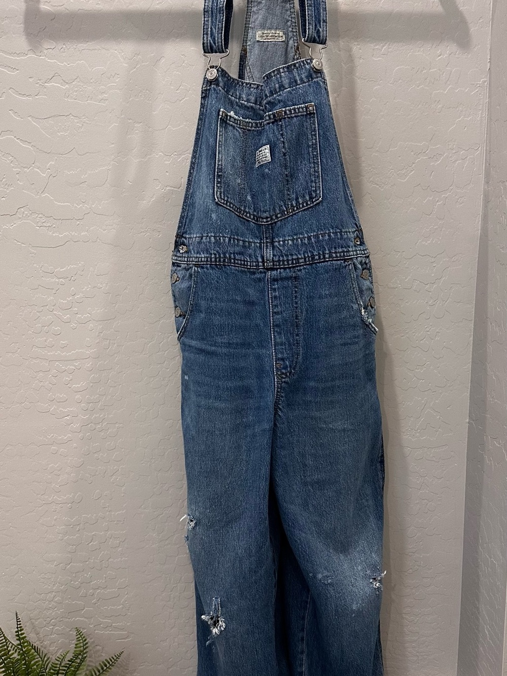 Levi's Medium Blue Relaxed Denim Overalls
